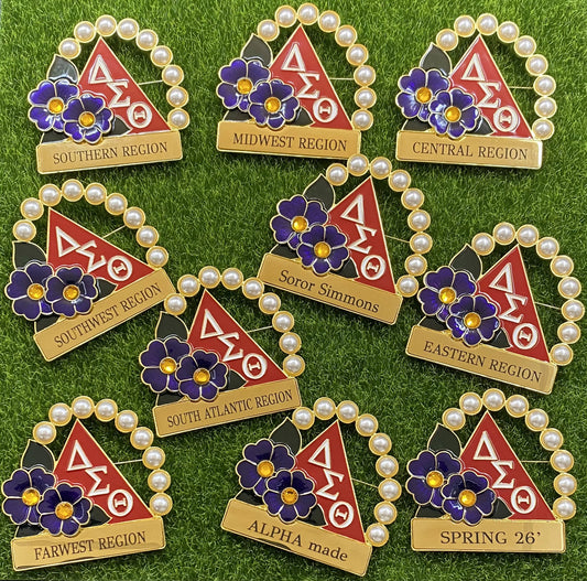 Violets & Pearls Personalized Pin