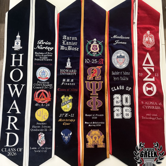 Custom Embroidered Graduation Stole