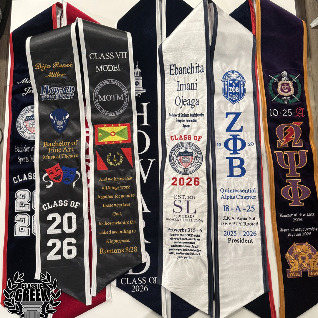 Custom Embroidered Graduation Stole